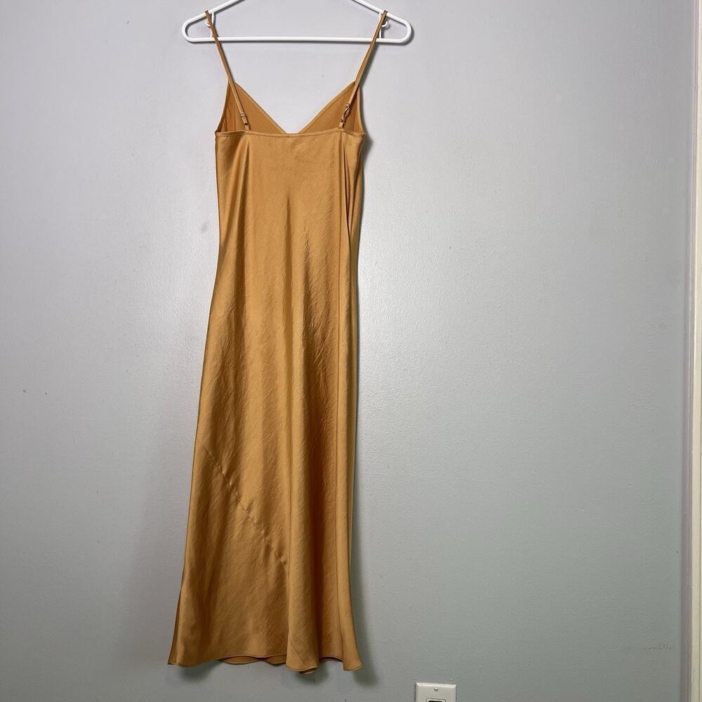 Wilfred Only Slip Midi Dress Mustard Cooper Satin Sz XXS - Picture 10 of 10